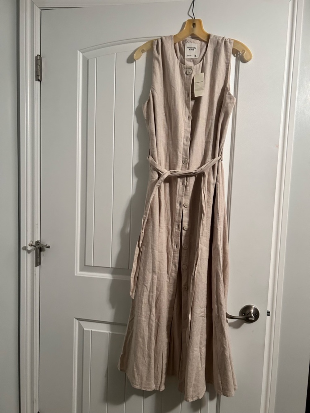 Abercrombie & Fitch Linen Button-Front Midi Dress - Petite